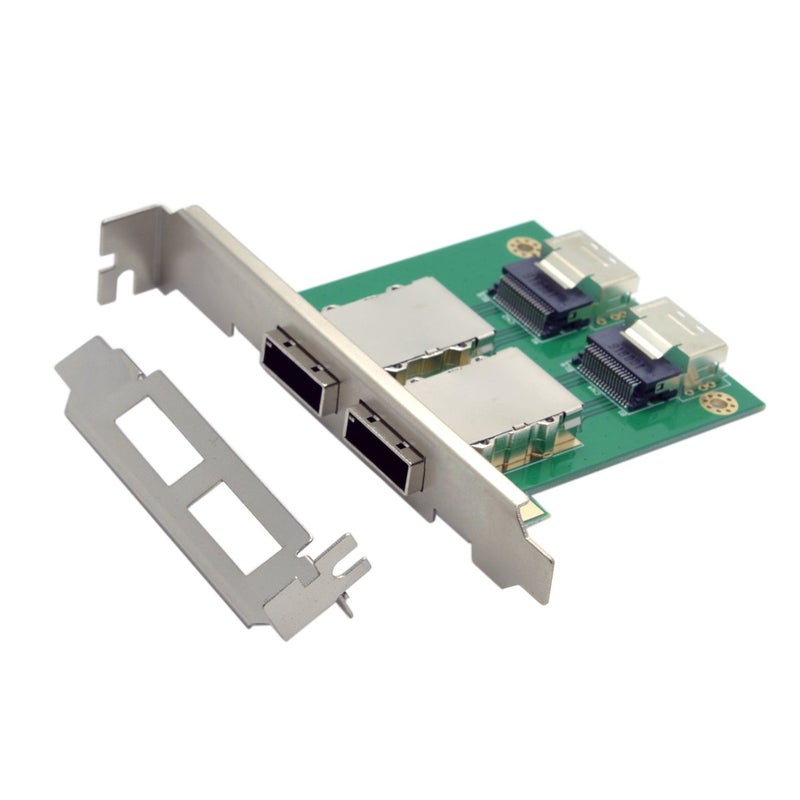 Cablecc Dual Ports Mini SAS SFF-8088 to SAS 36Pin SFF-8087 PCBA Female Adapter with PCI Bracket - Image 2